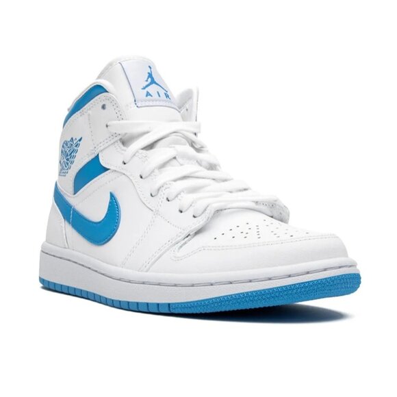 Air Jordan 1 Mid Leather Sneakers in UNC - Picture 4 of 9